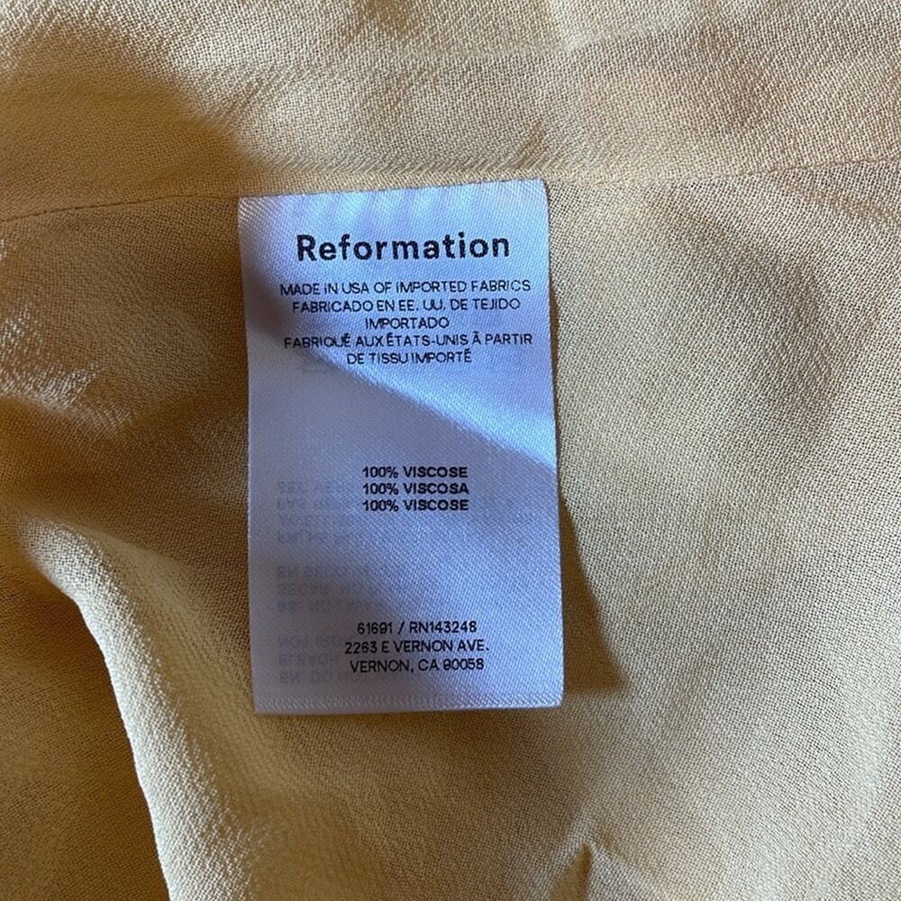 REFORMATION Andee Halterneck Open Back Sunshine Yellow Maxi Dress Size 10 - Picture 9 of 9